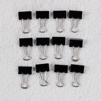 12pcs 15mm metal binder clips notes file letter paper clip photo binding stationery binder clips office binding supplies