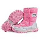 Ботинки для девочек 2021, Повседневная модная детская зимняя обувь для снега, детские Нескользящие розовые теплые хлопковые кроссовки для мальчиков