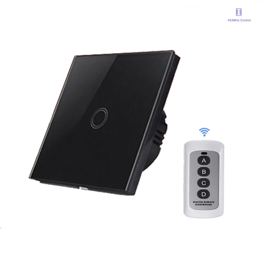 Выключатель настенный сенсорный с панелями из закаленного стекла 433