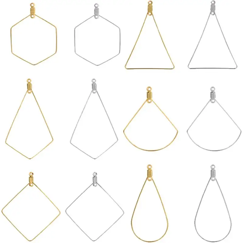 

Серьги-подвески из нержавеющей стали, золотого цвета, геометрической формы, для изготовления украшений вручную шт.