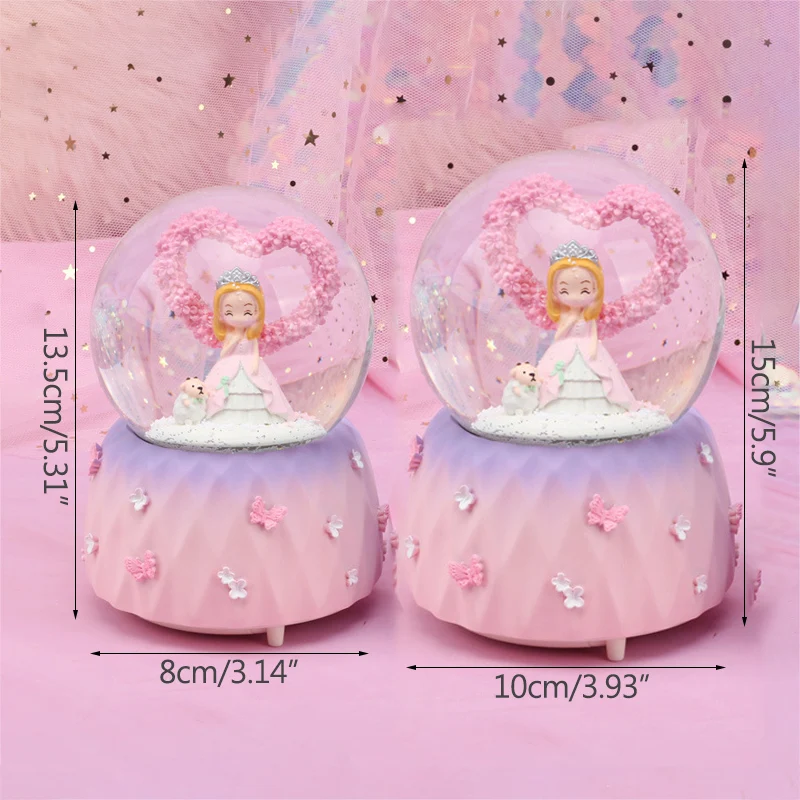 

Pink Purple Love Heart Princess Crystal Ball Home Decoration Miniature Model Fantacy Girl Wedding Decoration Crystal Ball Crafts