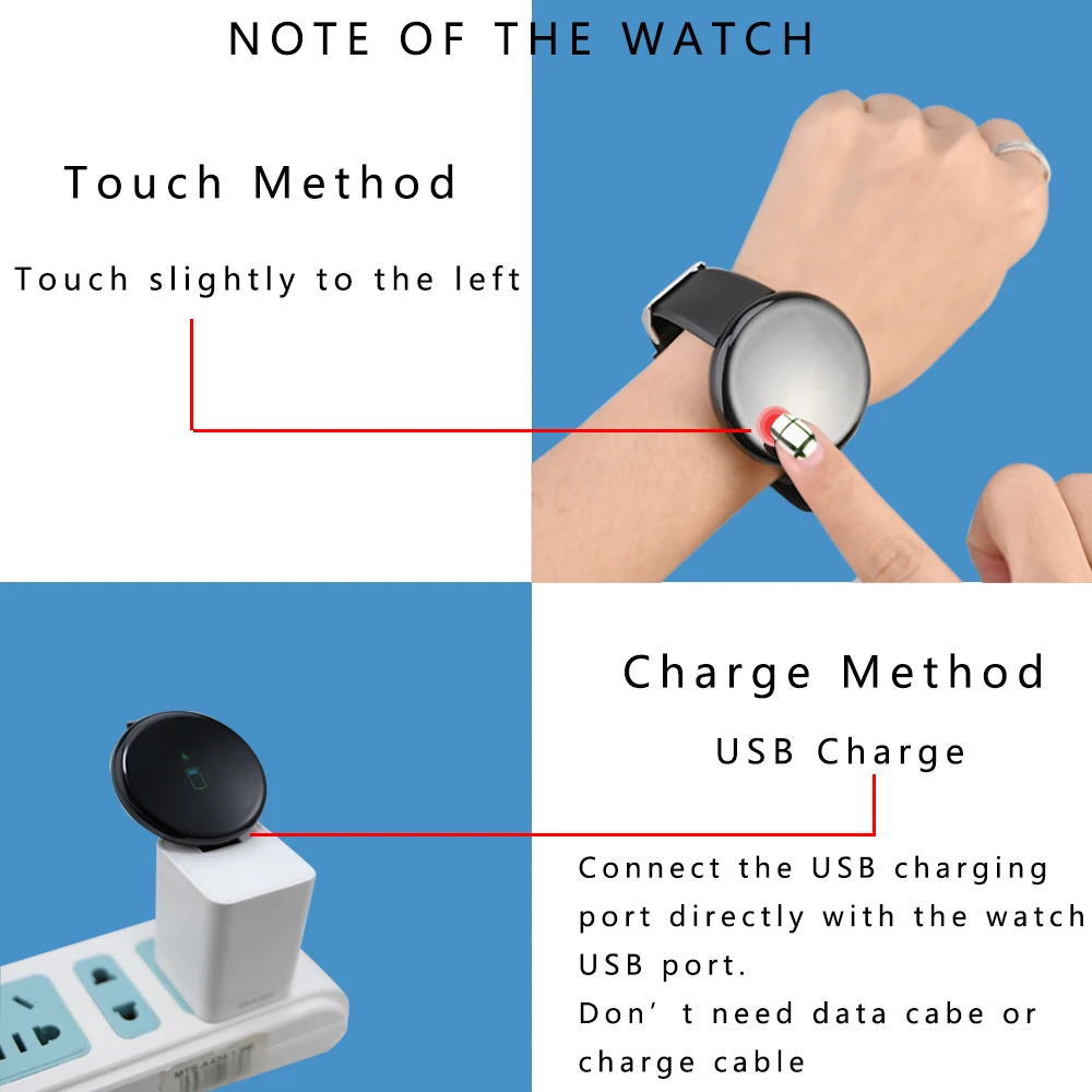 new smart watches d18 heart rate health watch smart wristband sports watches smart band waterproof y68 smartwatch business watch free global shipping