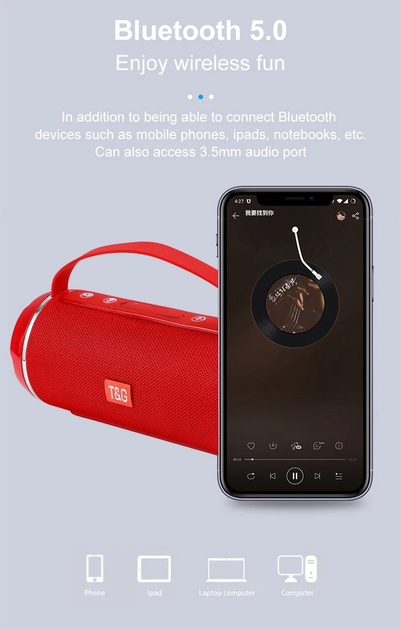 Уличная портативная Bluetooth Колонка HighPower беспроводная звуковая панель сабвуфер