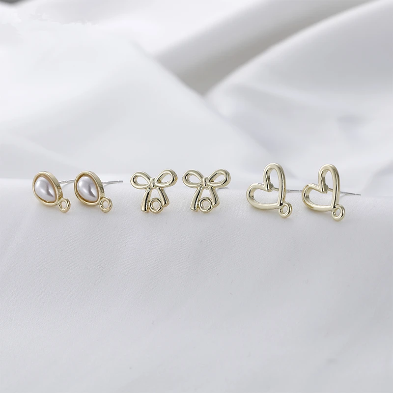 

Новое поступление, серьги-гвоздики в форме сердца/банта/капель воды, 50 шт./лот, модные женские серьги-гвоздики, подвески из сплава, ювелирные ...