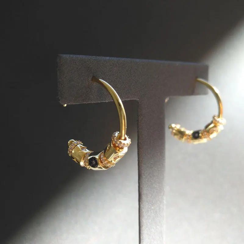 

cheny s925 sterling silver april new arrival time to revolve fantasy star and moon earrings female mysterious ring ear hook