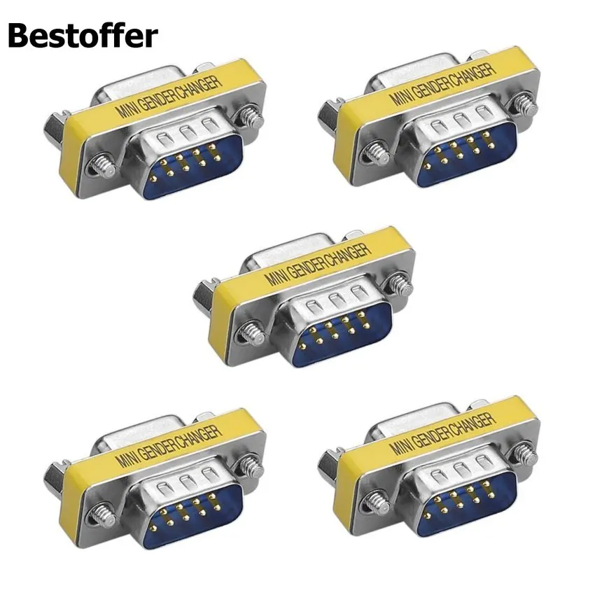 5 пакетов 9 Pin RS 232 последовательный DB9 разъем мужчин и женщин кабель пол смены