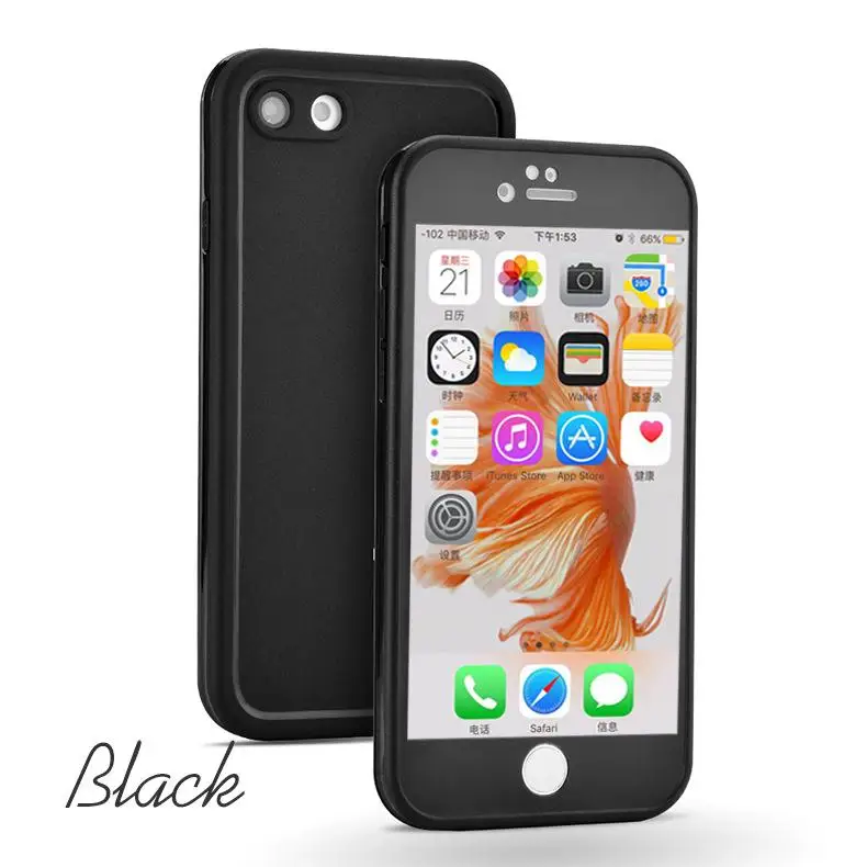 

TPU Ultra-thin Dustproof Anti-fall Waterproof Cellphone Cover Case Support Fingerprint Identification for IPhone 7 Plus