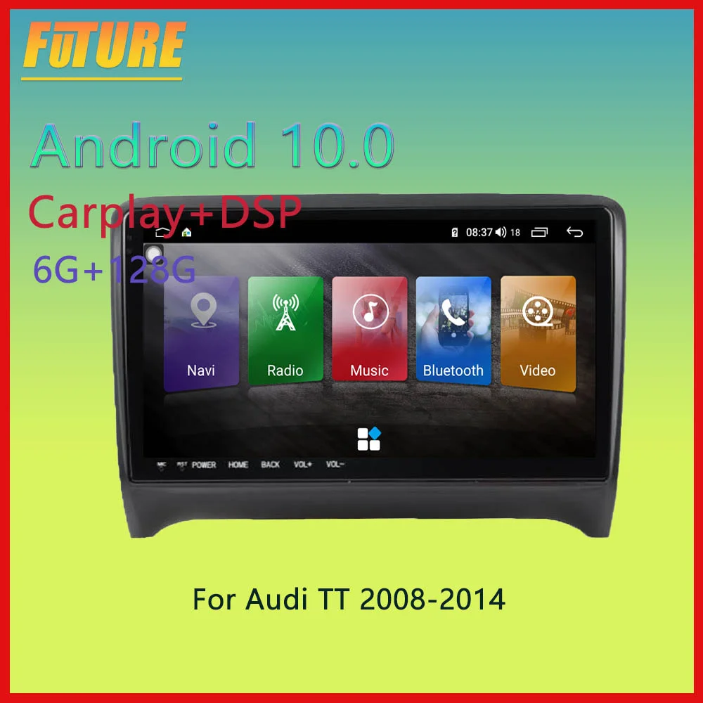 

Автомобильный мультимедийный плеер, 6 ГБ, 128 ГБ, Android 10,0, для Audi TT 2008, 2009, 2010, 2011, 2012-2014, GPS-навигация, Видео Радио, 2 Din, головное устройство