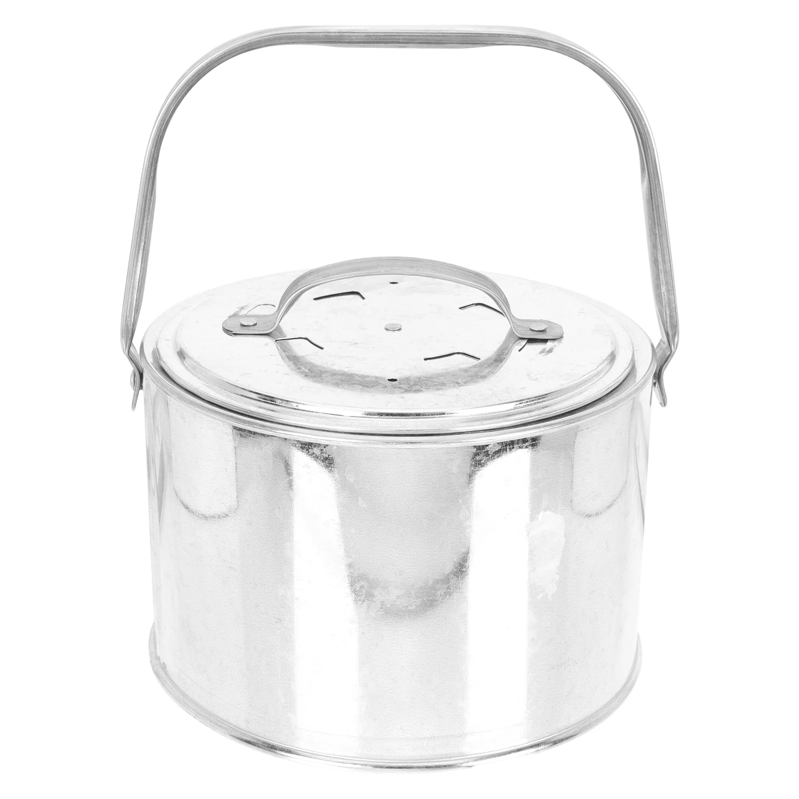 

Портативная печь из нержавеющей стали, согревающая кастрюля для кемпинга на открытом воздухе (Серебристая)