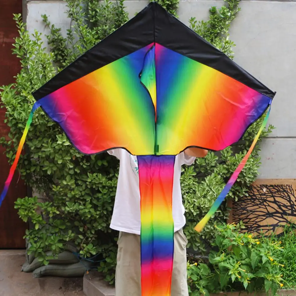 Новый Красочный воздушный змей длинный хвост летающая игрушка Огромный Радужный