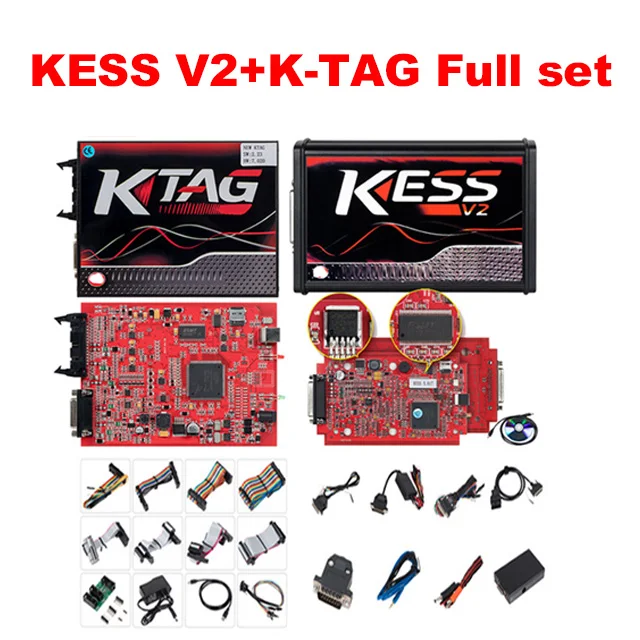 KESS V2 K-TAG Полный ECU программист онлайн V2.47 ЕС красный Kess V2 V5.017+ KTAG V7.020 2,25+ 0475 FGTECH Galletto 4 V54+ программатор bdm чип Тюнинг инструмент - Цвет: KESS V2 K-TAG