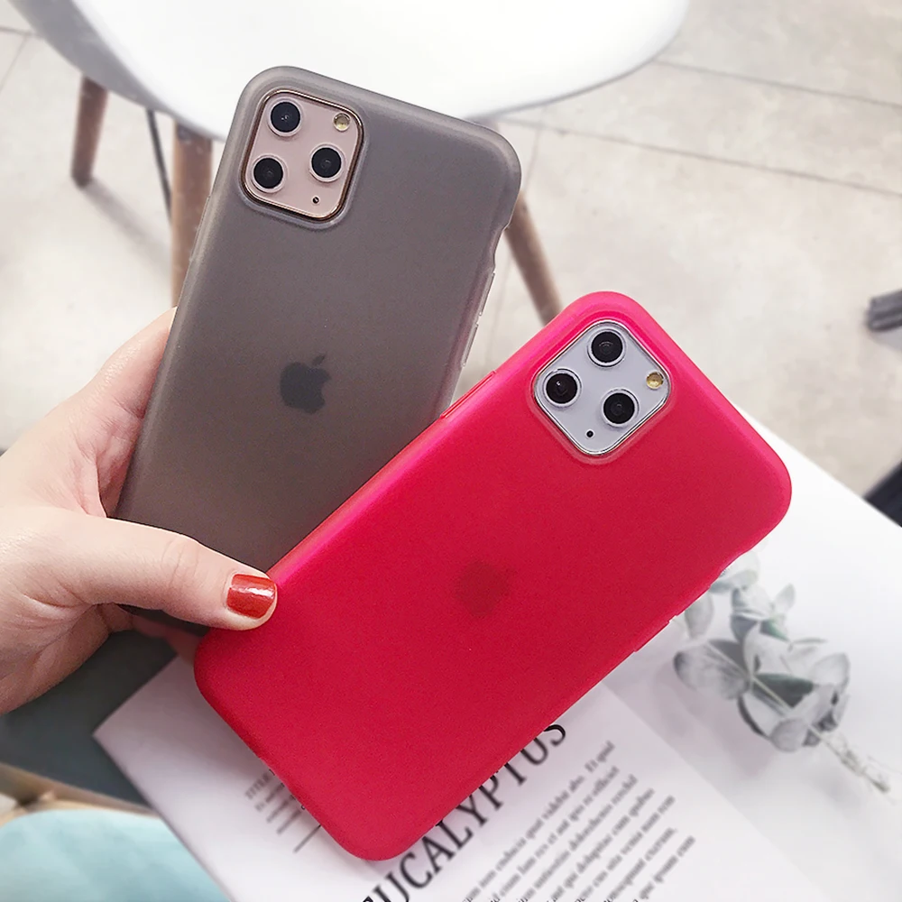 Прозрачный яркий однотонный чехол для телефона для iPhone 11 Pro Max X XR XS Max 6 6S 7 8 Plus Мягкая силиконовая задняя крышка на весь корпус Coque