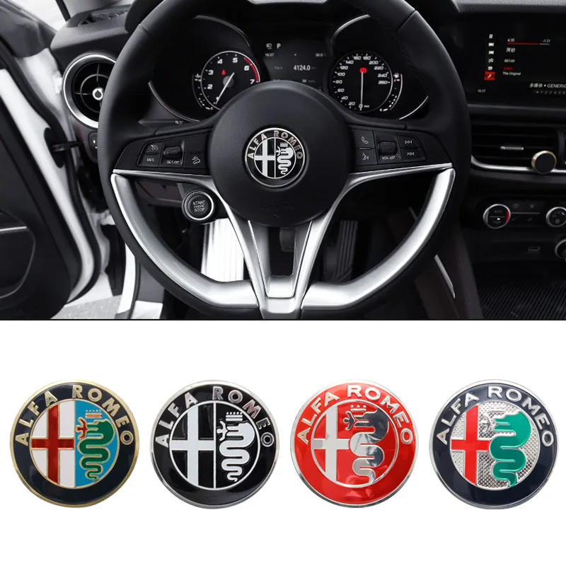 1 шт. 40 мм 50 рулевой значок эмблема наклейка авто аксессуары foe ALFA ROMEO Brera 147 156 166 159 GT