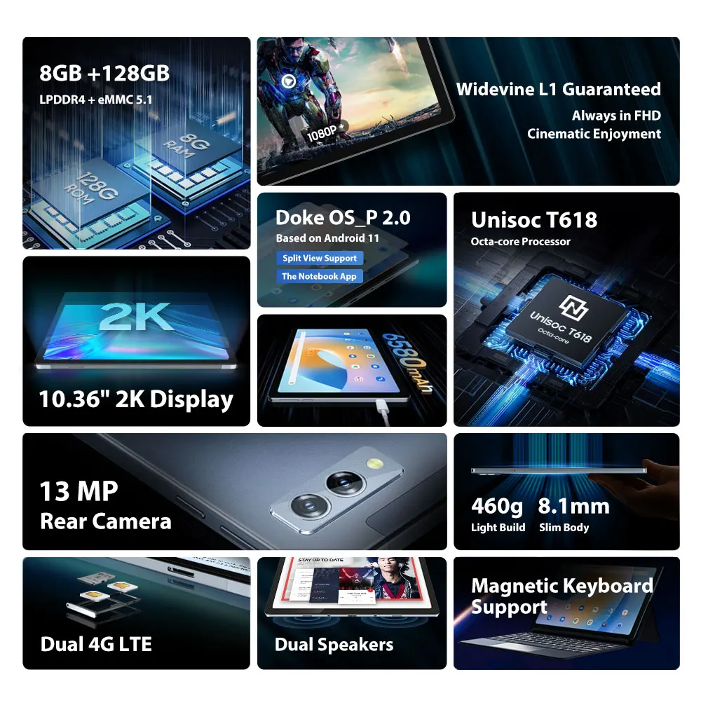Blackview TAB 11 планшет на Android восемь ядер экран 10 36 дюйма 8 ГБ + 2000 Гб | Компьютеры и офис