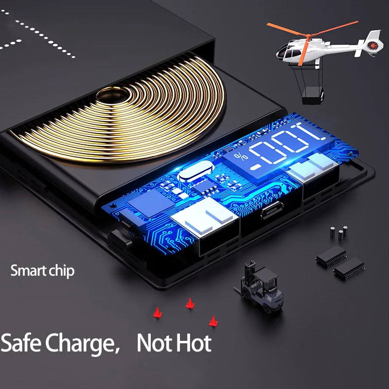 QI Беспроводное зарядное устройство зеркало power Bank светодиодный дисплей 20000 мАч Внешний аккумулятор для iPhone 8 XS MAX samsung Xiaomi huawei