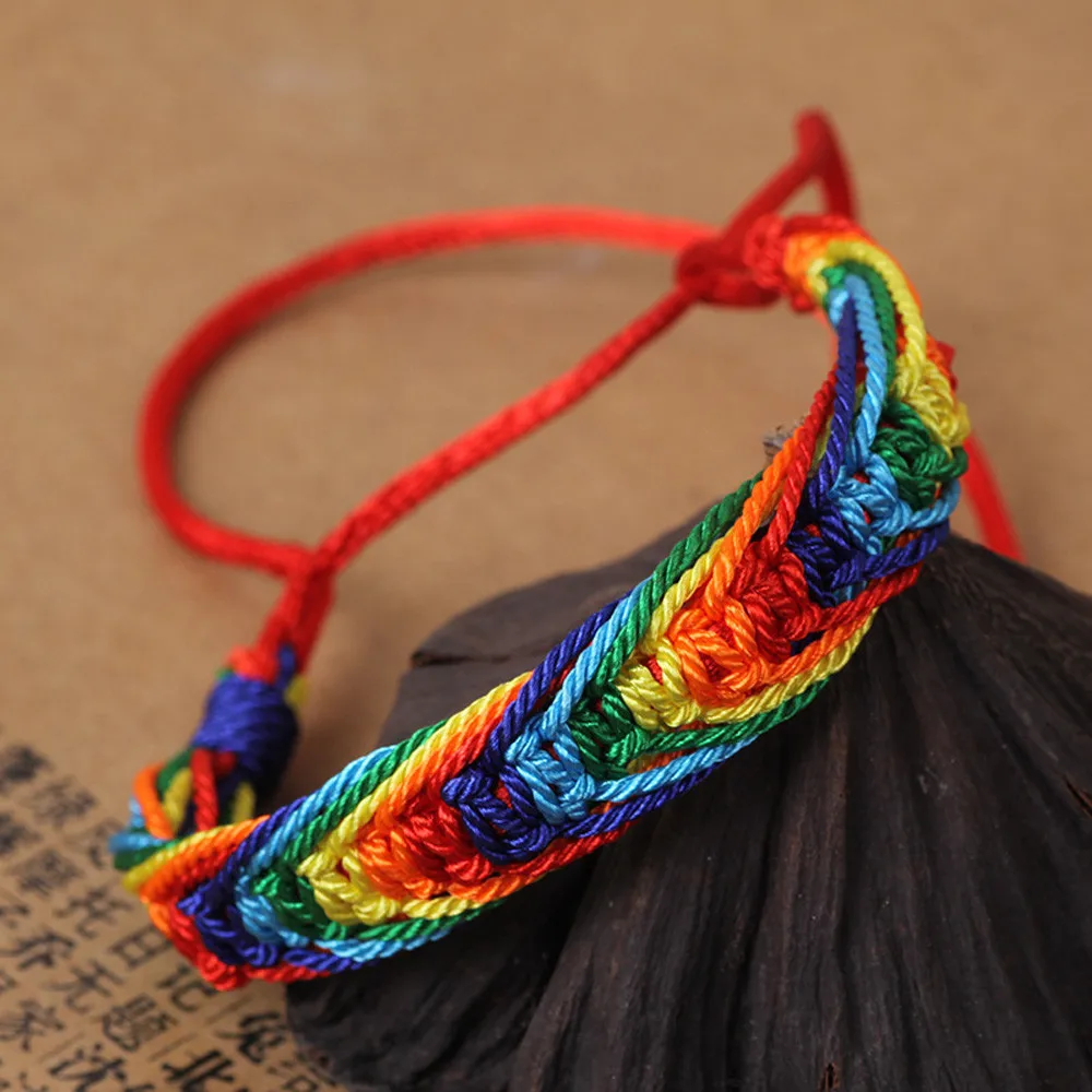 Плетеная тесемка Браслет нитка ЛГБТ Прайд радуга для лесбиянок 2019|Цепочки и