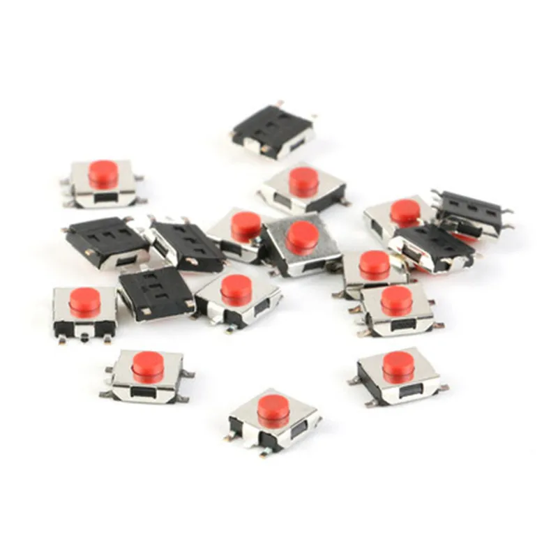 

100pcs 6*6*3.1mm SMD Switch 5 Pin Touch Micro Switch Push Button Switches Red SMD Tact Switch