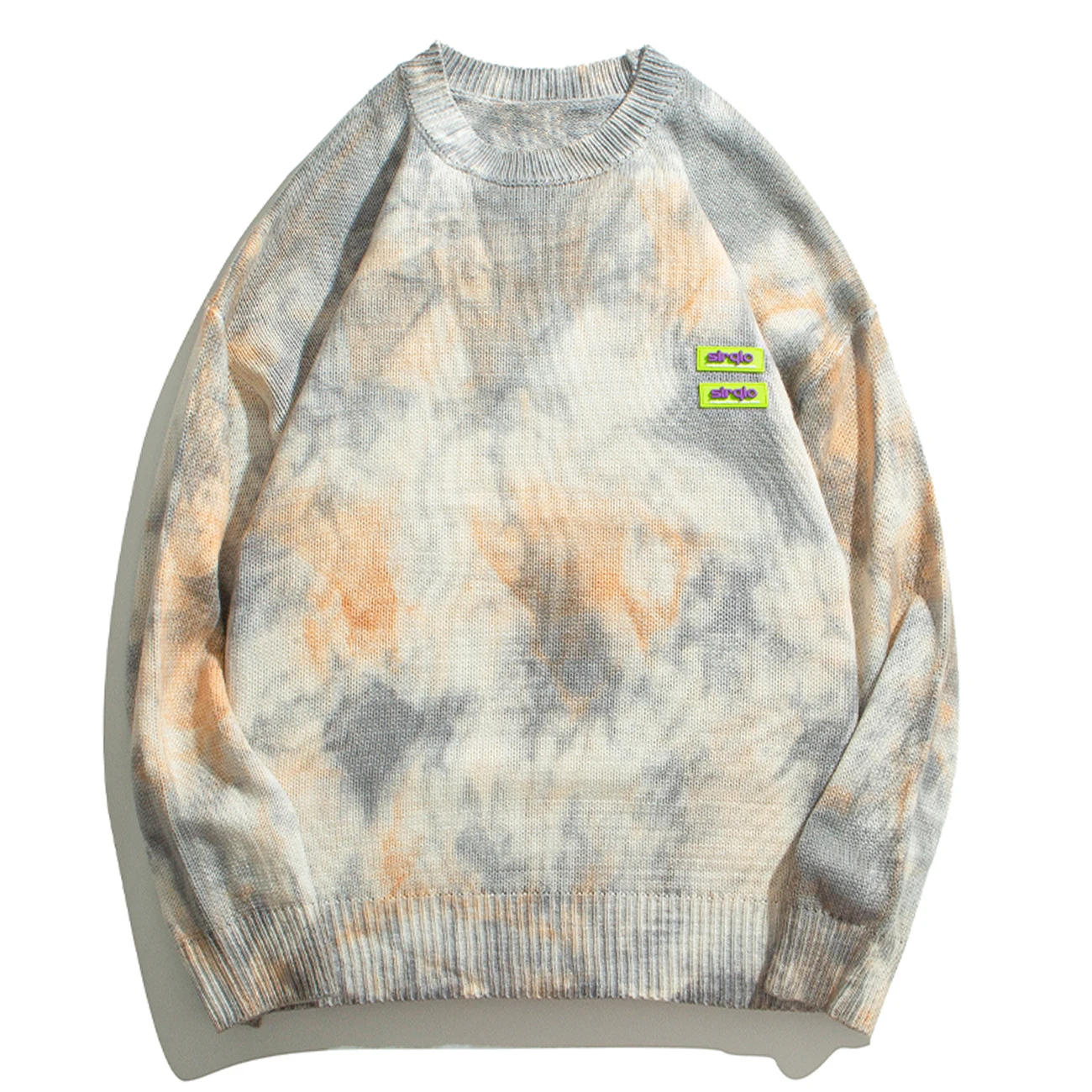 Tie Dye Streetwear Pullover Knitted Sweater 2020 Autumn Hip Hop Harajuku Male Casual Vintage Cotton Men Clothing | Мужская одежда