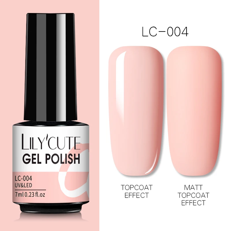 LILYCUTE 7ml Nail Gel Polish Semi Permanent Gel Varnish Base Top Coat UV LED Gel Varnish Soak Off Nail Art Gel Nail Polish images - 6