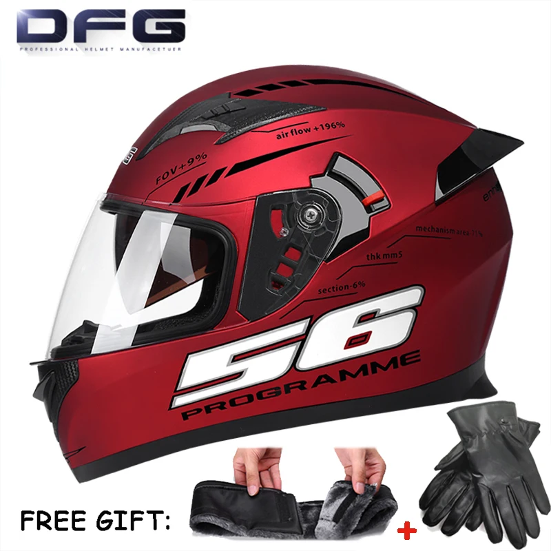

Casque Moto Full Face Motorcycle Helmet Dual Visors Stylish Racing Protection Head Helmets Casco Winter Helmets