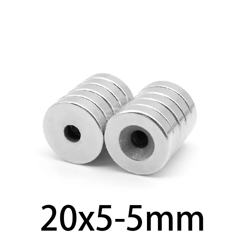 

3-50Pcs 20x5-5mm Round NdFeB Neodymium Magnet N35 Super Powerful Small imanes Permanent Magnetic Disc 20x5mm Hole 5mm