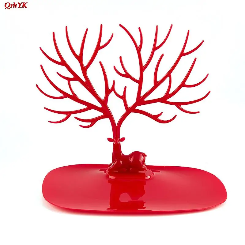 Черные белые розовые красные серьги с оленем ожерелье кольцо искусственные