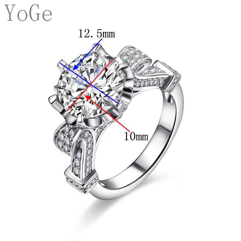 YoGe ювелирные украшения R0994C Роскошные Модные CZ Большой Камень Свадебные вечерние