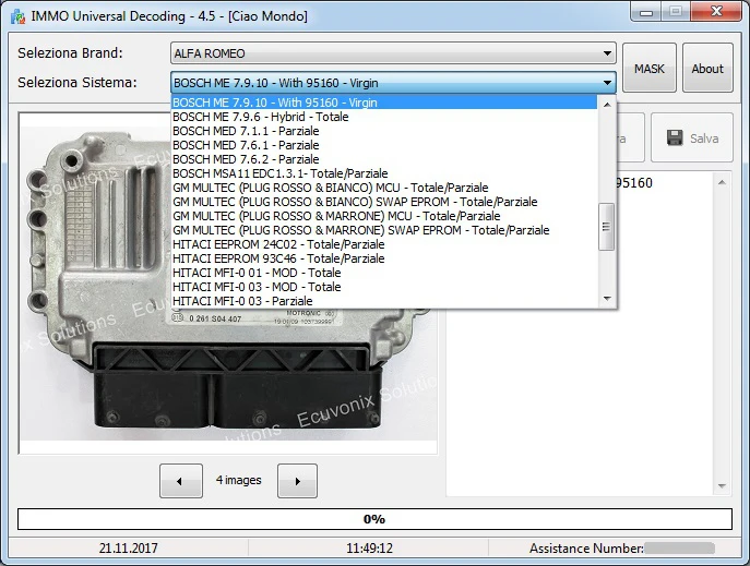 IMMO Универсальное декодирование 4 5 EDC17/MED17/MEV17 EEPROM Checksum калькулятор Выкл