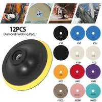 12pcs 4inch diamond polishing pad kit 100mm drywet polishing pads for granite stone concrete marble polishing grinding discs