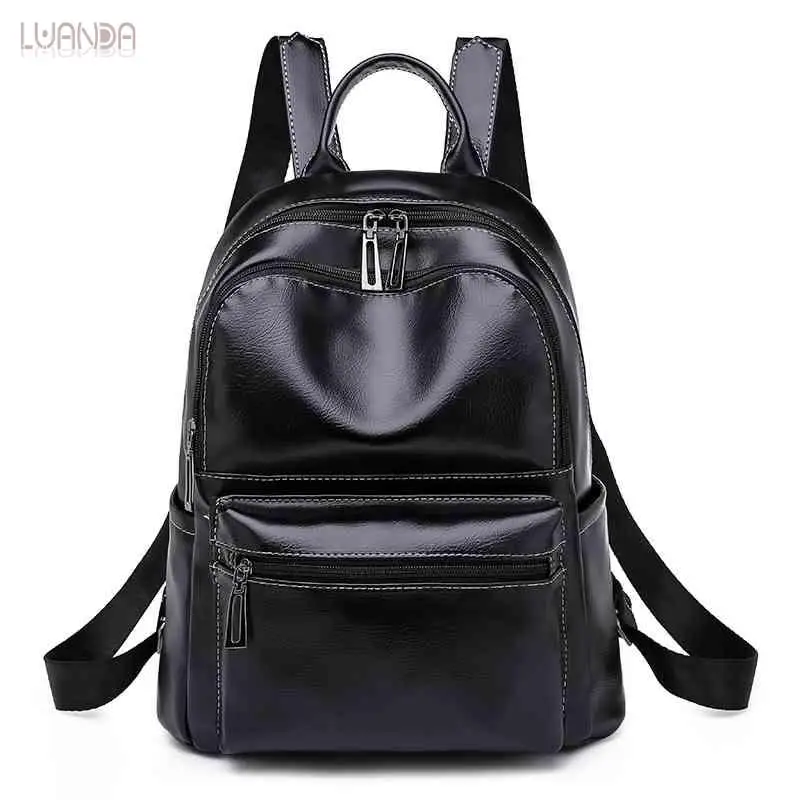 Leather Backpack Women Fashion Backpacks For Teenage Girls High Quality School Bags Women's Shoulder Bag Brand Vintage | Багаж и сумки