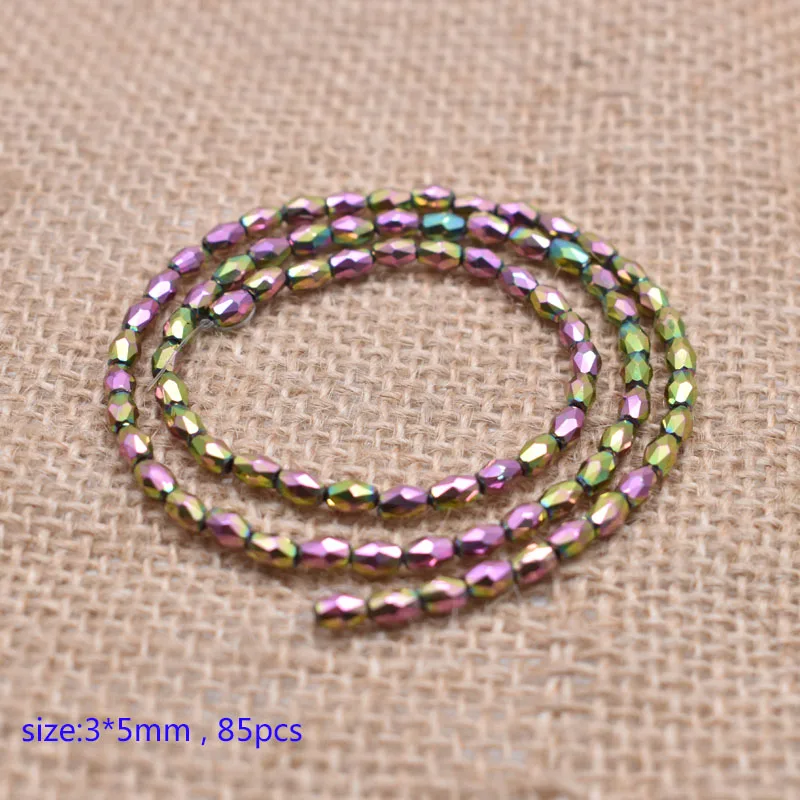 Бусины из натурального камня граненые круглые гематитовые бусины 15 дюймов 3*5 мм с