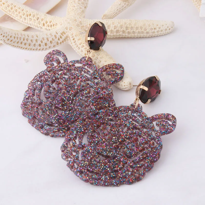 Новые висячие серьги NeeFu WoFu с головой тигра большие из смолы длинные аксессуары