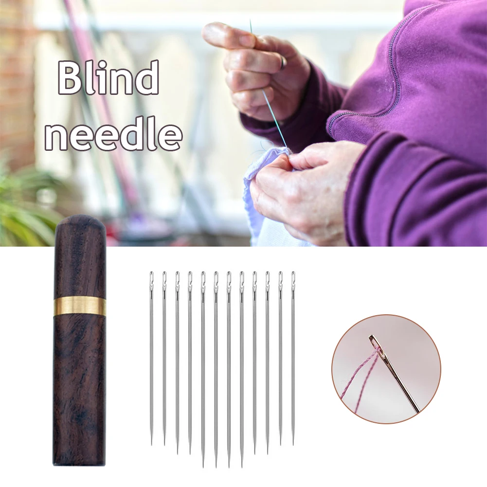 12 шт. слепой иглы игла для пожилых-боковое отверстие ручного шитья бытовой