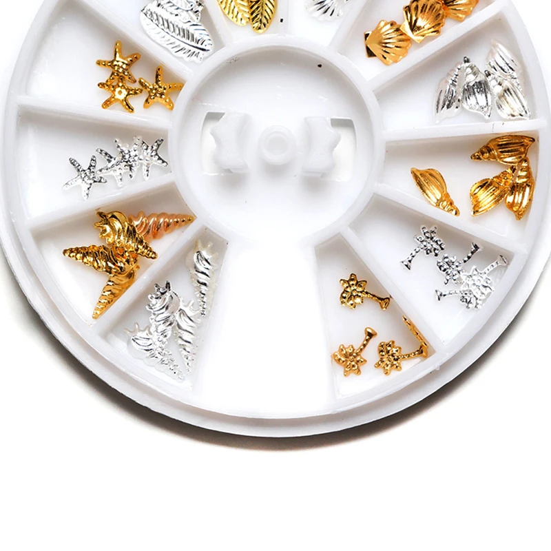 Ювелирные изделия для ногтей раковины морская звезда перо из золотого и