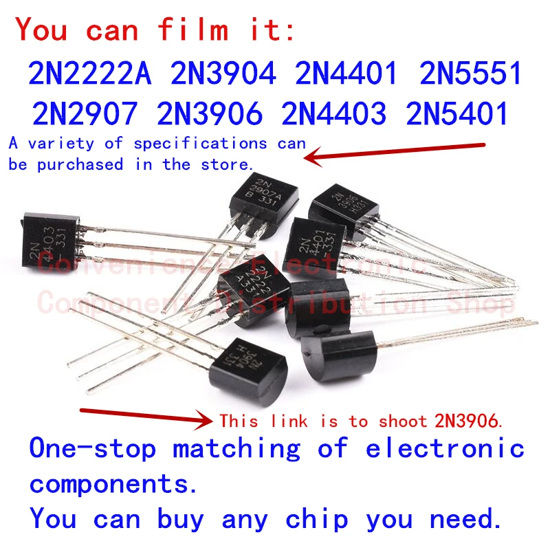 

A pack of =50pcs 2N3906 3906 inline power transistor 92 packaged PNP triode