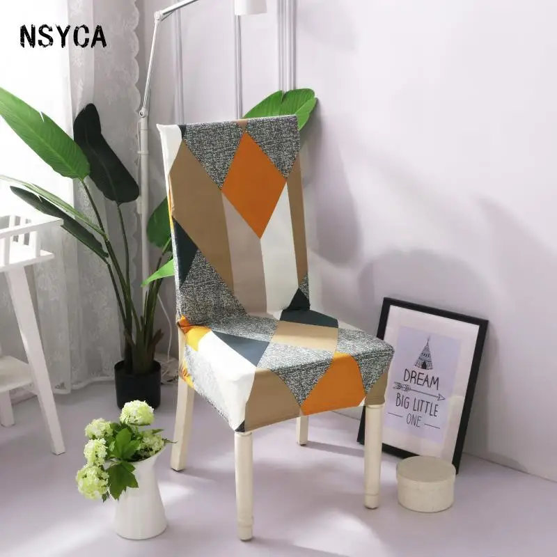 

Universal Printing All Inclusive Chair Cover Removable Antifouling Washing Home Decor Hotel Restaurant Elastic Chair Cover