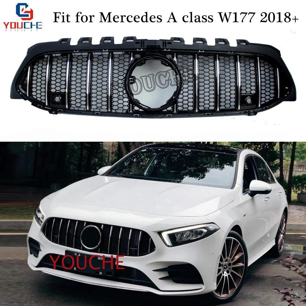 Новая решетка для решетки радиатора A Class W177 V177 Front GT Mercedes A180 A200 A250 A45 AMG 2019 2020