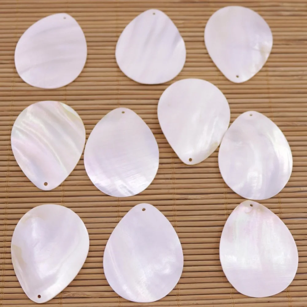 10 шт. Перламутровые Бусины в форме капли из натурального белого жемчуга 35 мм x 45