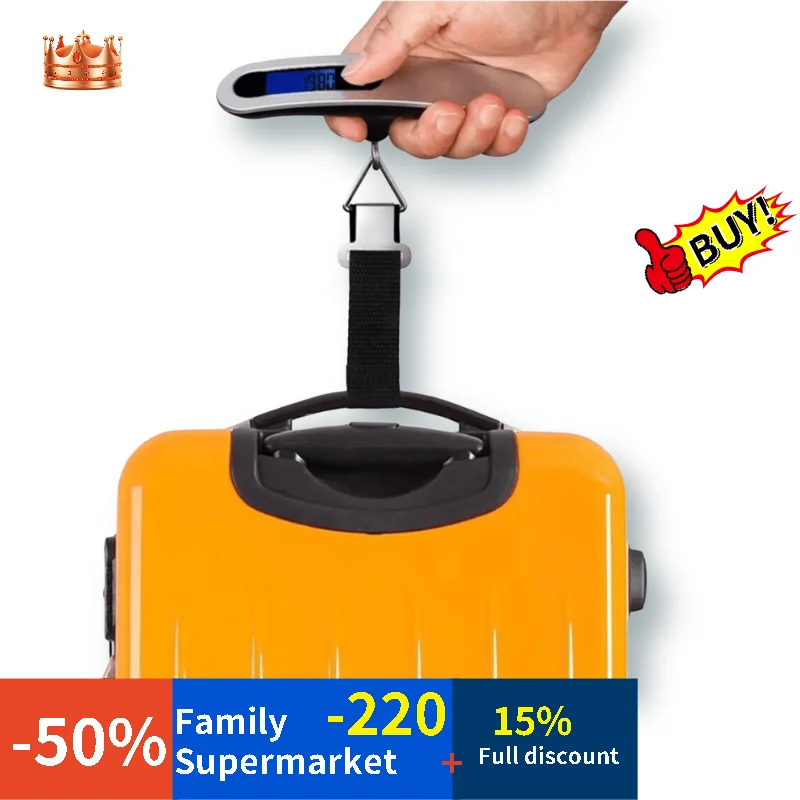 

100g/50kg Digital Luggage Scale LCD New Portable Mini Electronic Kitchen Travel Hanging Handheld Scale Measuring Tool