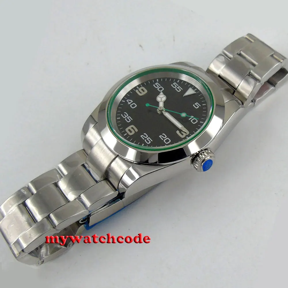 39mm Bliger Sterile Black Dial Luminous Mark Sapphire Glass Automatic 316L Stainless Steel Silver NH35A MIYOTA 8215 Watch Men | Наручные