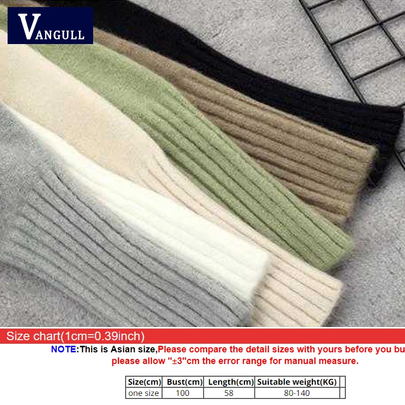 

Vangull Solid Knitted Turtleneck Women Sweater Long Sleeve Thick Pullovers Fashion Autumn Winter New Casual Warm Female Sweaters