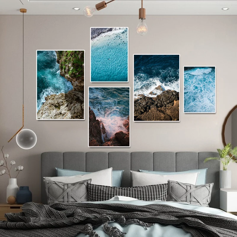 Картина на холсте морской пейзаж Постер холст настенные фотографии синее