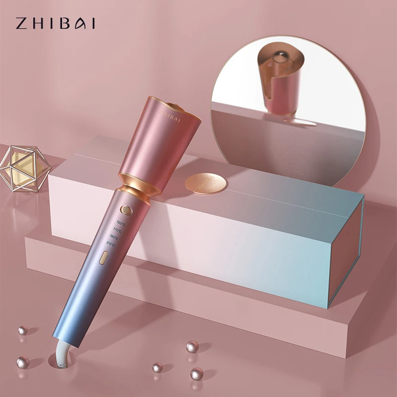 

ZHIBAI Automatic Curling Iron Stick Pink Anti-Scalding Shell Thermostatic Hair Styling Tools Wave Iron Stick Big Wave Curler