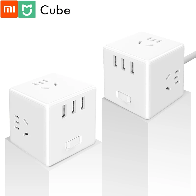 Оригинальный кубический конвертер Xiaomi Mijia/блок питания уникальный дизайн 3 порта