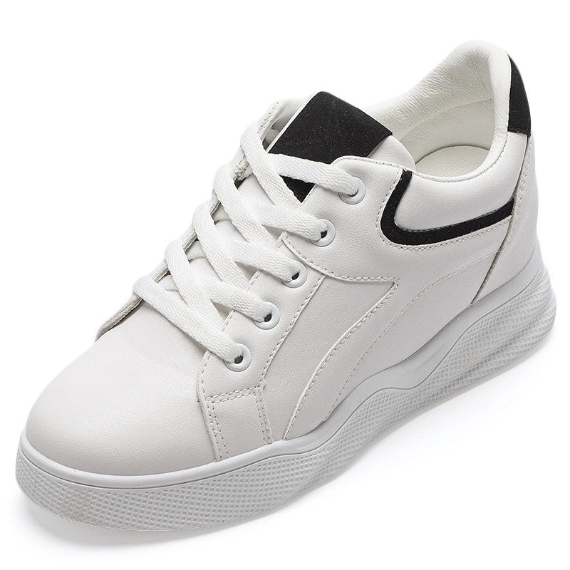 Кроссовки женские на массивном каблуке модная обувь платформе белые