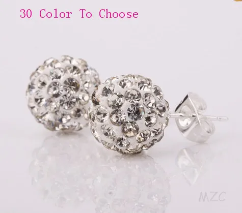 Серьги гвоздики из серебра с белыми кристаллами 10 мм|Серьги-подвески| |