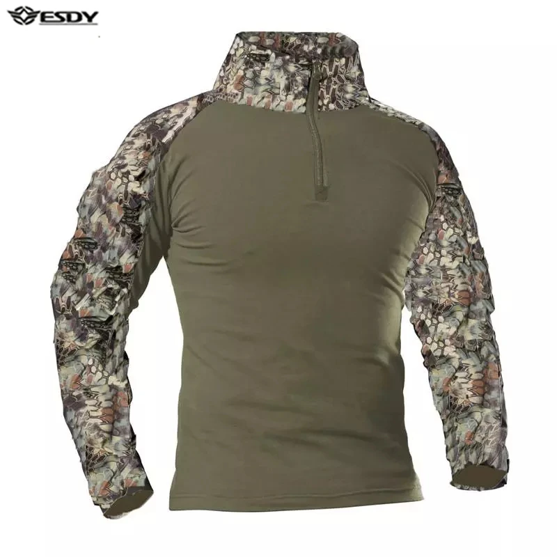 

ESDY New Camouflage US Army Combat Uniform Military Shirt Cargo Multicam Airsoft Paintball Tactical Cotton Clothes 9 Colors Tops