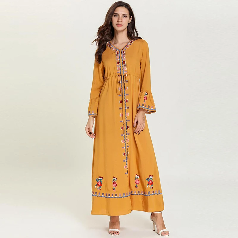 Плюс размер красный абайя Кафтан Дубай Турция исламский Арабский мусульманский