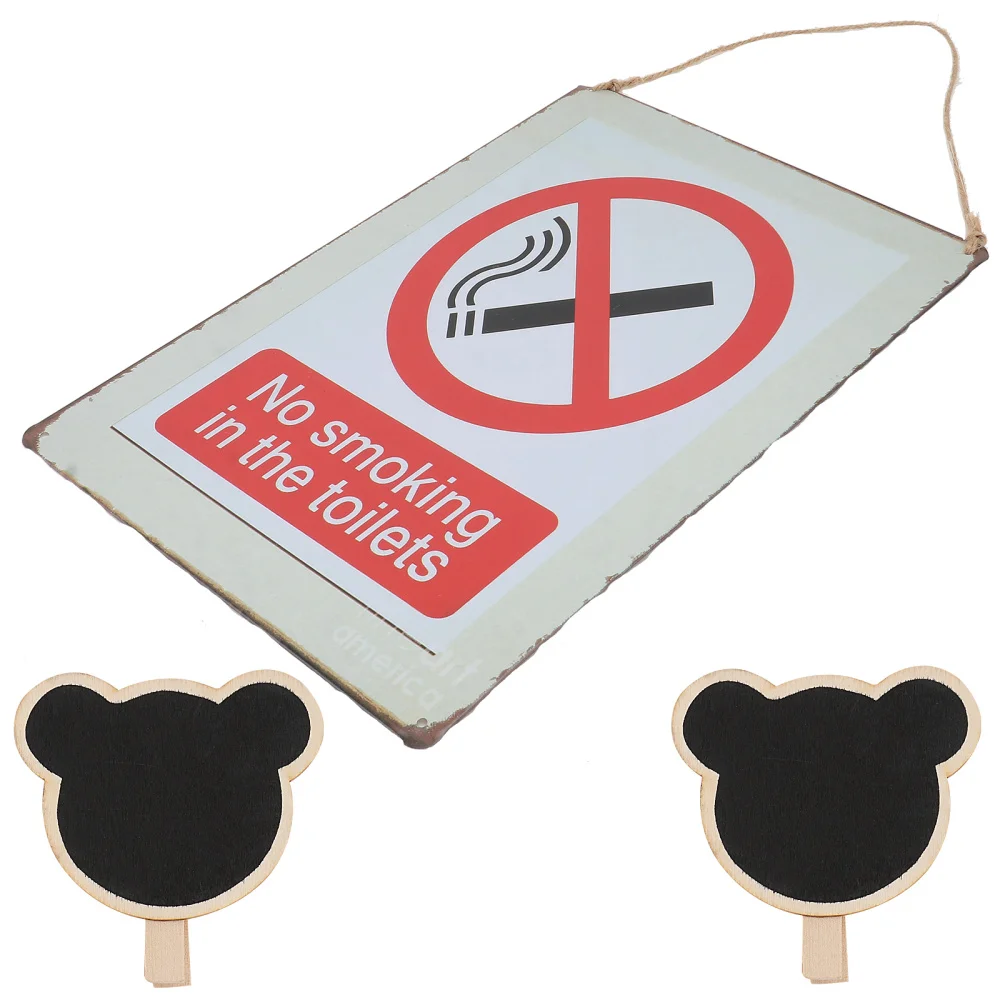 

1Pc Smoking Sign Creative Smoking Door Sign Hanging Doorplate for Toilet
