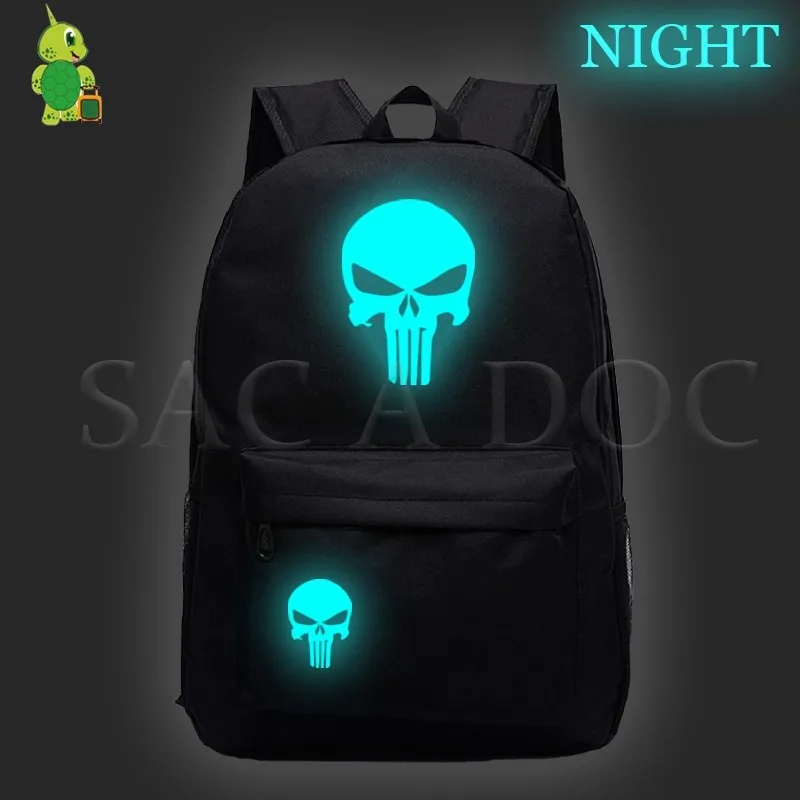 6black Новинка, рюкзак Mochila, Мстители, женский, мужской, рюкзак, светящийся, для подростков, школьные сумки, Капитан Америка, дорожная сумка для ноутбука - Цвет: 6black